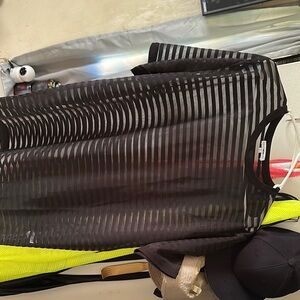 Black Striped Men's mesh shirt